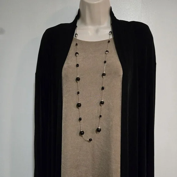 Chico's Travelers Size 2 (L) Rich Beige Stretch Knit High Neck Stretch Tank NEW - Picture 4 of 6